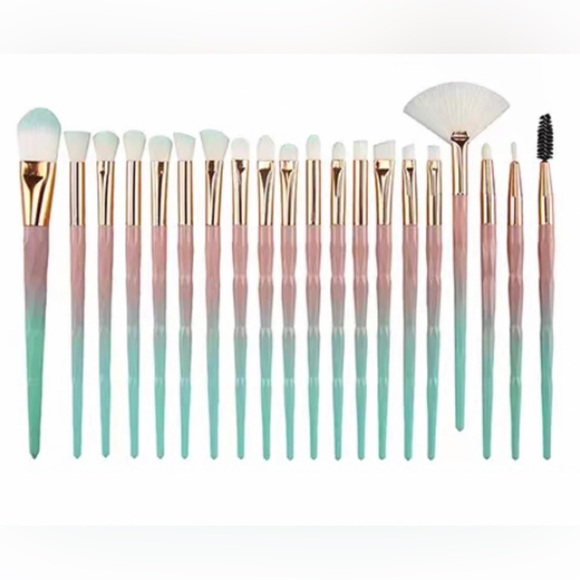20pc Metallic Ombré Geometric Makeup Brush Set High Quality - Picture 1 of 5